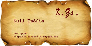 Kuli Zsófia névjegykártya