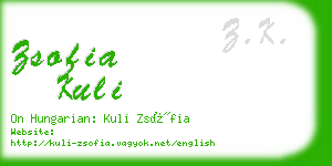 zsofia kuli business card